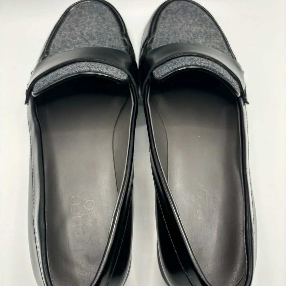 Franco Sarto Black and Gray Loafers